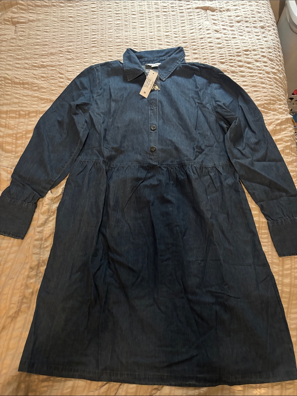 Nine West Denim Shirt Dress in Classic Blue